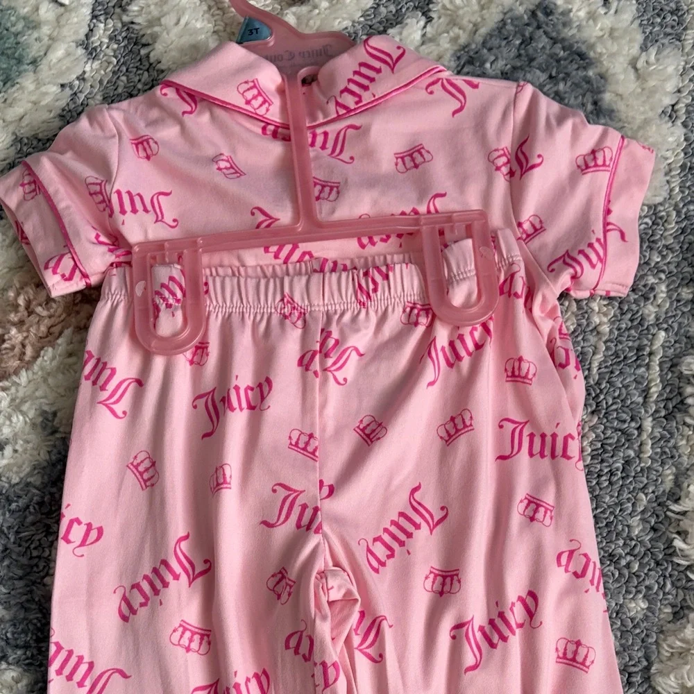 Juicy Couture Pink Crown Print Kids Pajama Set